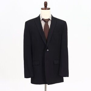 Calvin Klein 44L Black Striped 2-Button Sport Coat Blazer Jacket B814